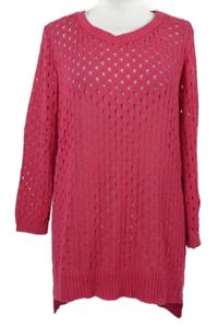 Dámská tmavorůžová perforovaná svetrová tunika Miladys 