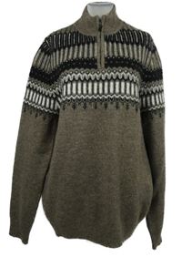 Pánský hnědý vzorovaný svetr F&F