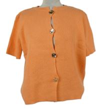Dámsky oranžový prepínaci sveter s krátkymi rukávy