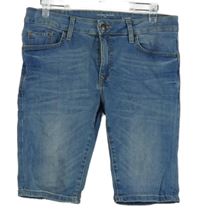 Pánské světlemodré skinny riflové kraťasy River Island vel. 32