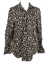 Dámská černo-růžová vzorovaná halenka M&S