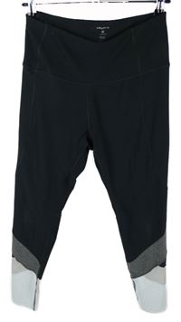 Dámské černo-šedo-bílé sportovní capri legíny Layer8