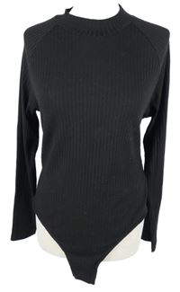 Dámske čierne rebrované body H&M