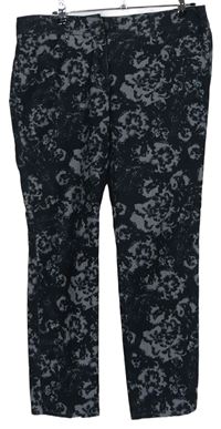 Dámske čierno-sivé kvetované nohavice Gerry Weber