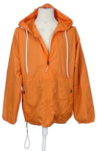 Pánska oranžová šušťáková športová bunda s kapucňou