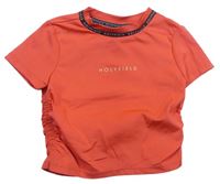 Červené športové crop tričko s logom Holyfield
