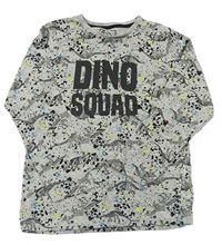 Sivé skvrnité tričko s dinosaurami a nápisom Matalan
