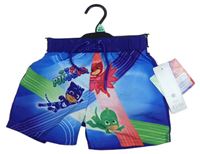 Modré plážové kraťasy s PJ mask 