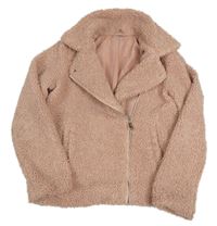 Svetloružová huňatá podšitá bunda Matalan
