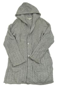 Šedý třpytivý propínací svetr s kapucí H&M