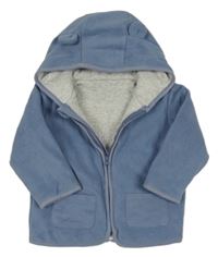 Modrá fleecová zateplená bunda s kapucí George