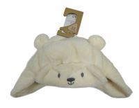 Smotanová kožušinová čapica s medvěďom Nutmeg