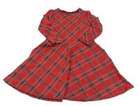 Červeno-čierno-strieborné kárované šaty