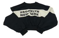 Čierno-béžová crop mikina s nápisom M&S