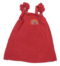 Tmavoružové rebrované pletené šaty s dúhou Next