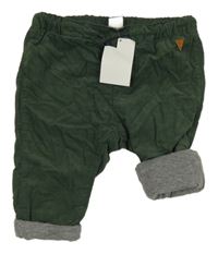 Nové - Zelené podšité manšestráky H&M