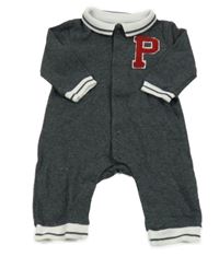 Antracitový overal s písmenem