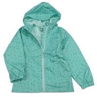 Svetlomodrá vzorovaná šušťáková jarná bunda s kapucňou Decathlon