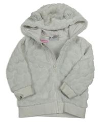 Biela bodkovaná á chlpatá prepínaci mikina s kapucňou Topomini