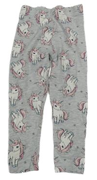 Šedé melírované legíny s jednorožci Dopodopo
