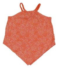 Oranžový crop top s kvetinami Topolino