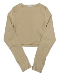 Marhuľové rebrované crop tričko Matalan