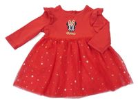 Červené šaty s Minnie a tylovou sukní Disney + Primark 