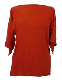 Dámsky červený ľahký sveter s lodičkovým výstřihem