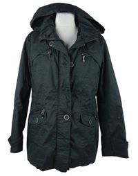 Dámska čierna plátenná jarná parka s ukrývací kapucňou Bexleys
