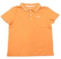 Neónově oranžové polo tričko s výšivkou F&F