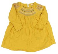 Žluté šaty s výšivkami Next