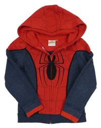 Červeno-tmavomodrá prepínaci mikina s kapucí - Spidermane