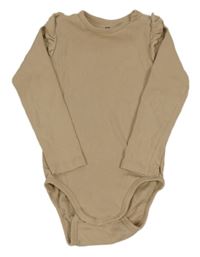 Béžové žebrované body s volánky H&M