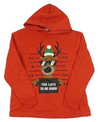 Červená mikina so sobom a kapucňou H&M