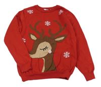 Červený sveter so sobom Primark