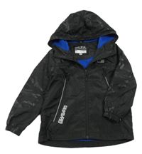 Černo-army šusťáková jarní bunda s nášivkou a kapucí F&F