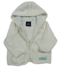 Biela zamatová prepínaci mikina s kapucňou