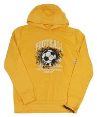 Nové - Žlutá mikina s míčem a kapucí 