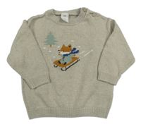 Béžový sveter s líškou H&M