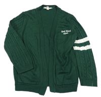Tmavozelený pletený cardigan s nápisom River Island