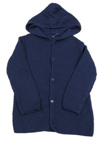 Tmavomodrý prepínaci sveter s kapucňou George