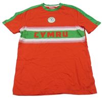 Červeno-zelené pyžamové tričko s nápisem F&F