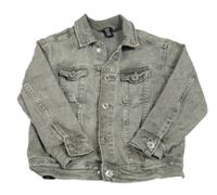 Šedá šisovaná riflová bunda H&M