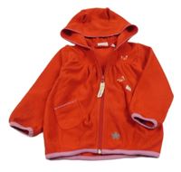 Červená fleecová prepínaci mikina s motýly a kapucňou Lego wear