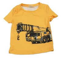 Pomerančové tričko s žeriavom Shein