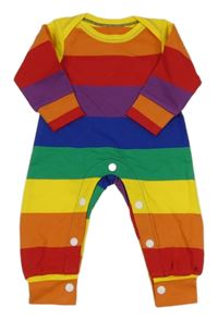 Barevný pruhovaný overal 