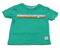 Zelené tričko s farebnymi pruhmi Saltrock