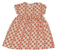 Bielo-červené vzorované šaty