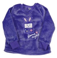 Fialová chlpatá mikina s obrázkom Lily & Dan