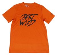 Červené sportovní funkční tričko s nápisem Adidas